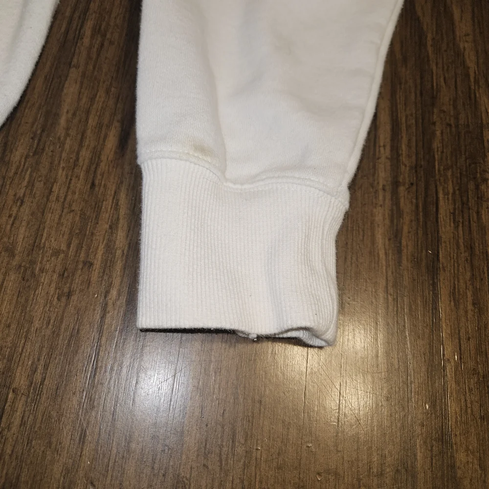 The North Face White Hoodie with Black Logo Size L